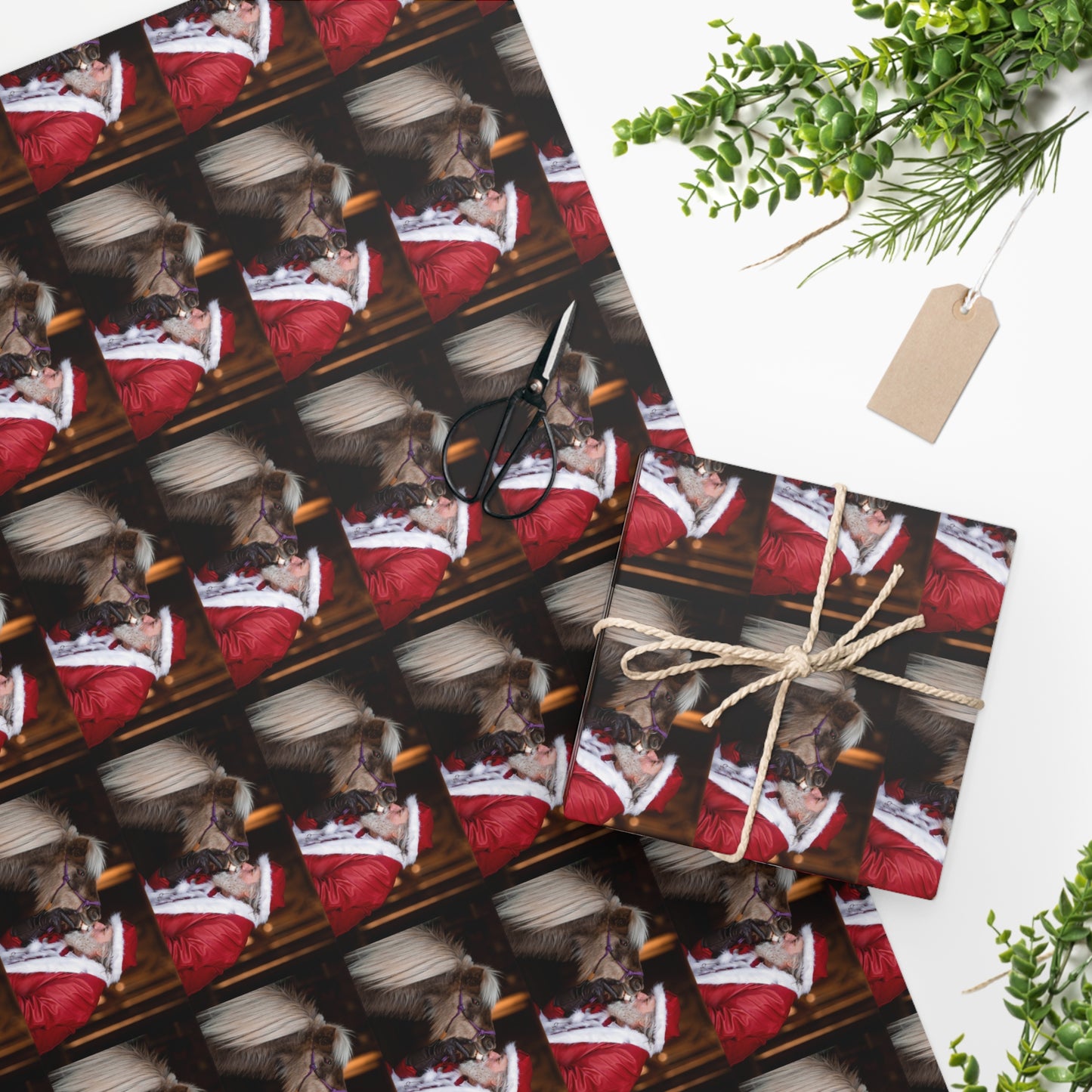Jasmine Kissing Santa Clause!!!! Wrapping Paper