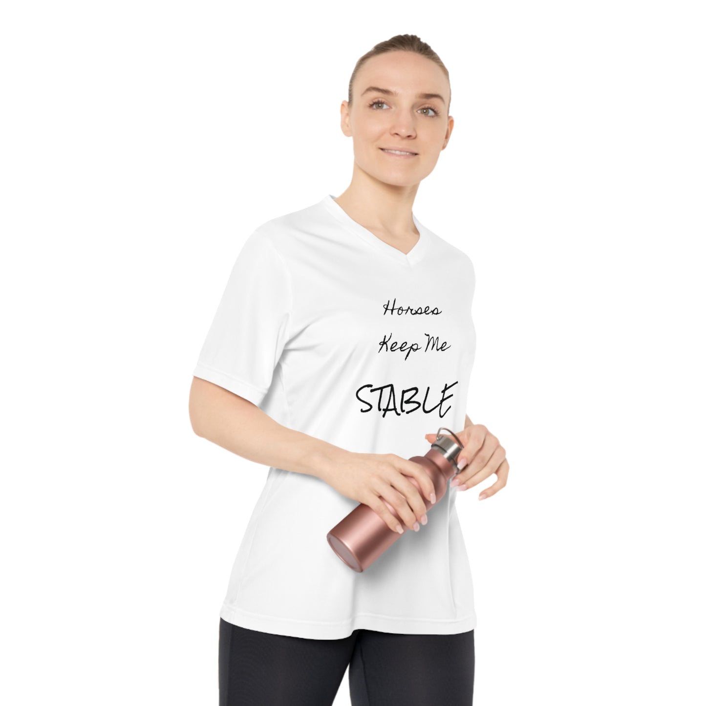 Horses Keep Me STABLE Women's Performance V-Neck T-Shirt
