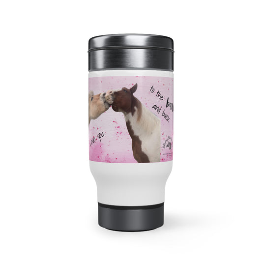 Love you to the Barn and Back  Stainless Steel Travel Mug with Handle, 14oz