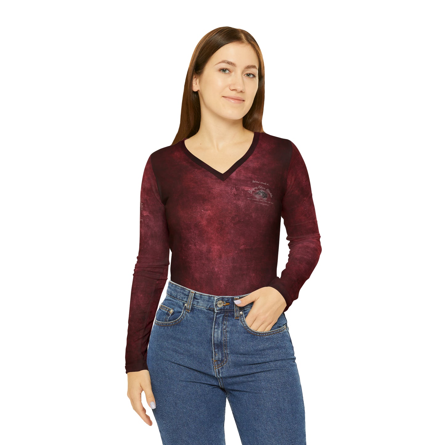 Heartbreaking Long Sleeve V-neck Shirt (AOP)
