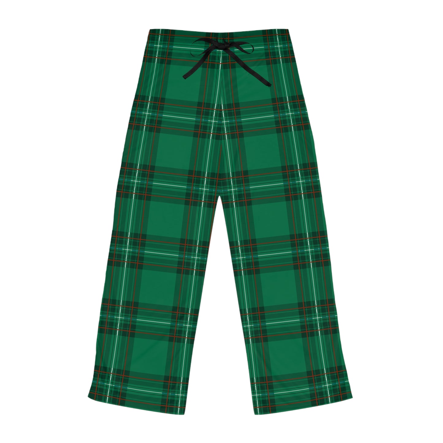 Green and Black Plaid Women's Pajama Pants (AOP)