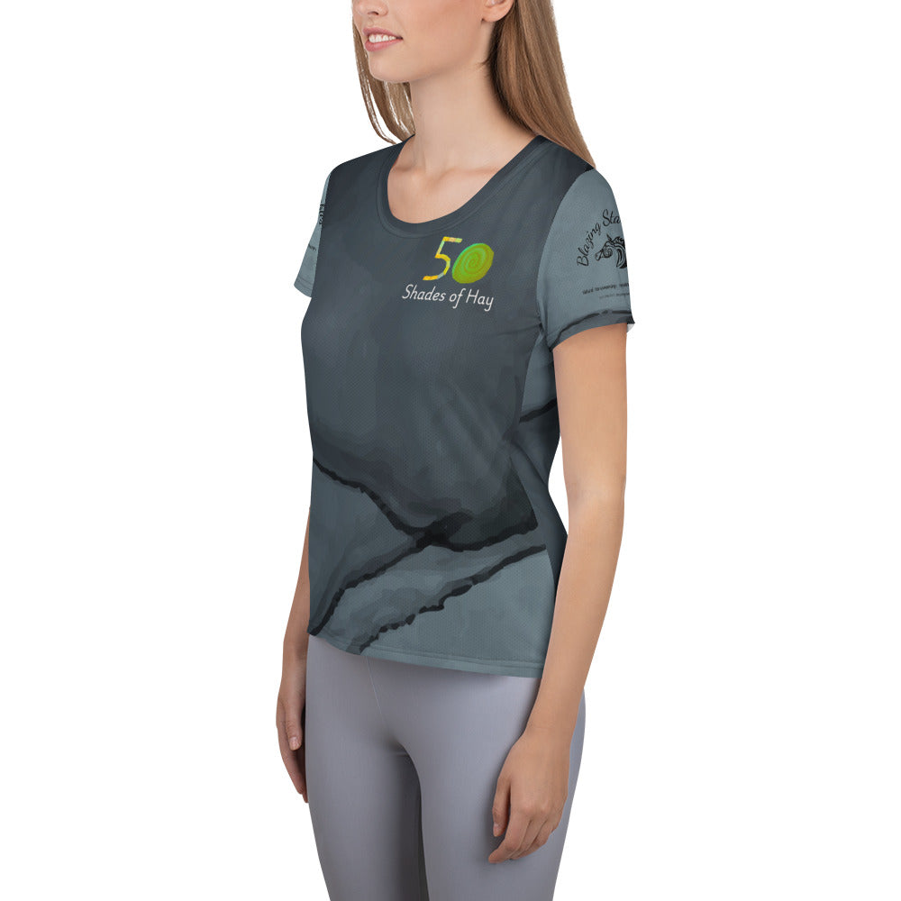 50 Shades of Hay Obstacle Course Women's Athletic T-shirt