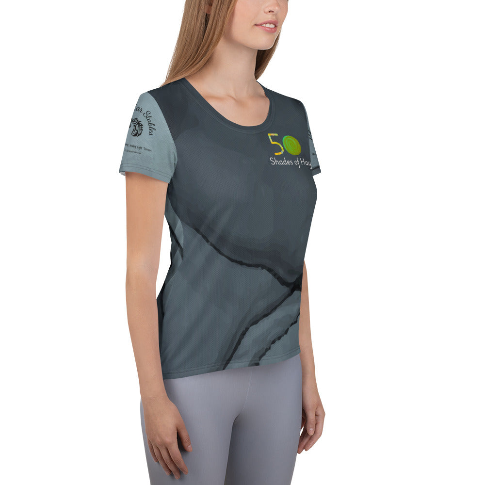 50 Shades of Hay Obstacle Course Women's Athletic T-shirt