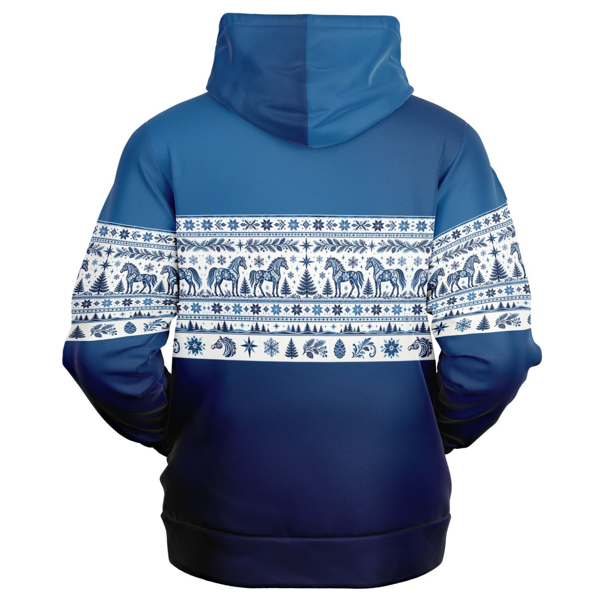 Blazing Star Stables Nordic Heritage Zip-Up Hoodie – Blue & Cream