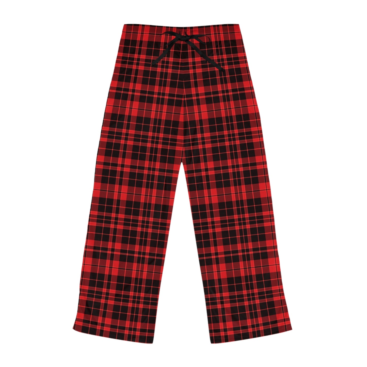 Black and Red Plaid Women's Pajama Pants (AOP)