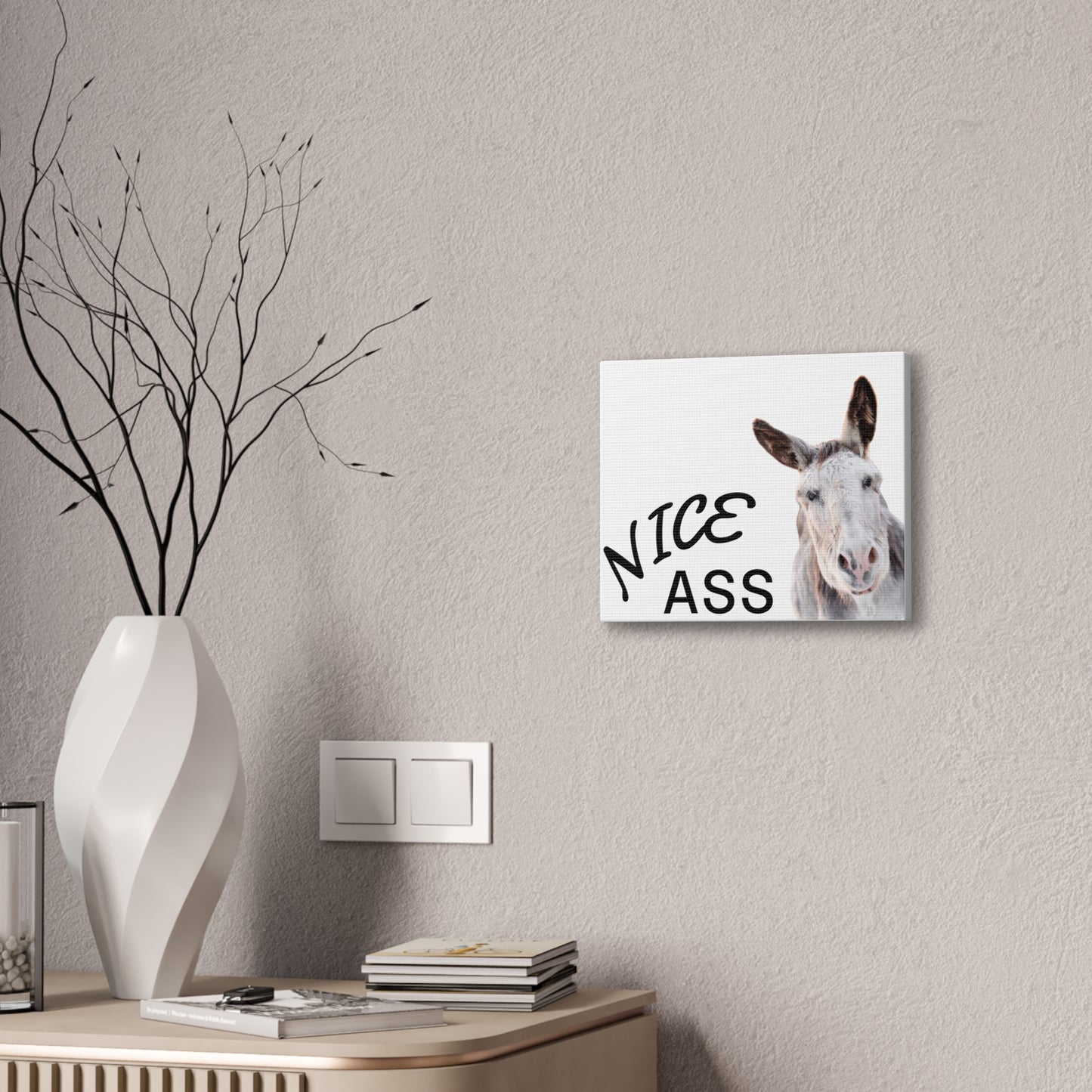 Nice Ass Donkey Canvas Print — Funny Animal Bathroom Wall Art