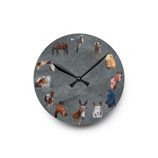 Horse Time!  Acrylic Wall Clock
