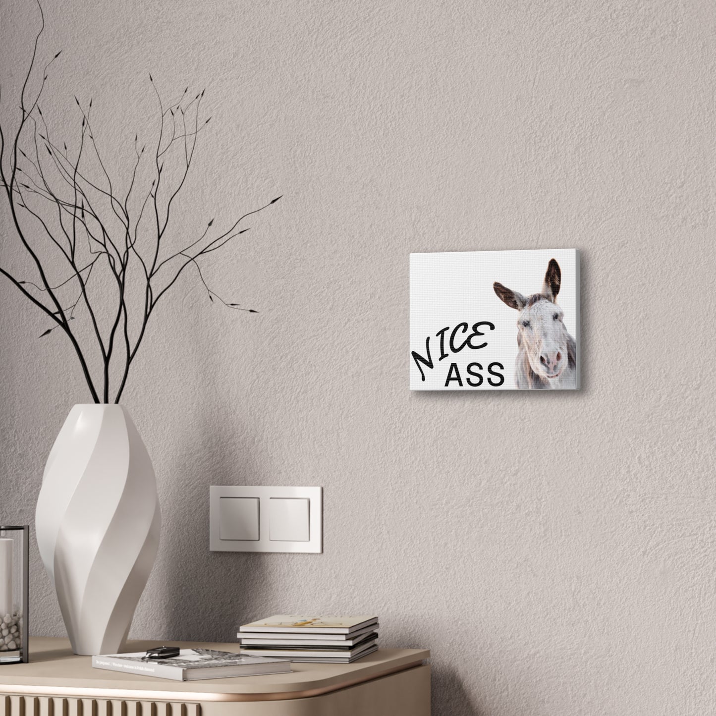 Nice Ass Donkey Canvas Print — Funny Animal Bathroom Wall Art