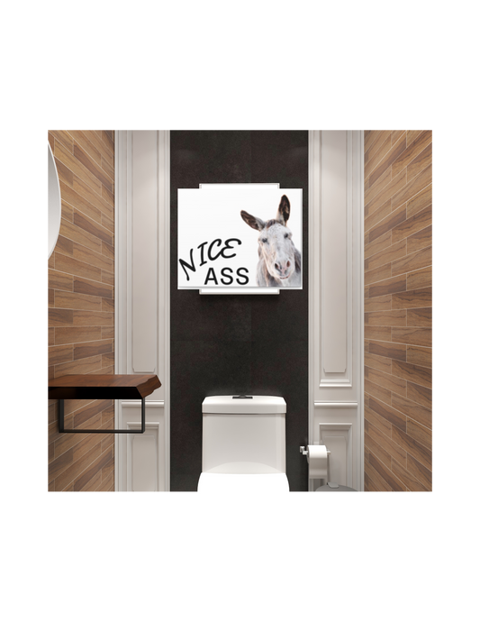 Nice Ass Donkey Canvas Print — Funny Animal Bathroom Wall Art