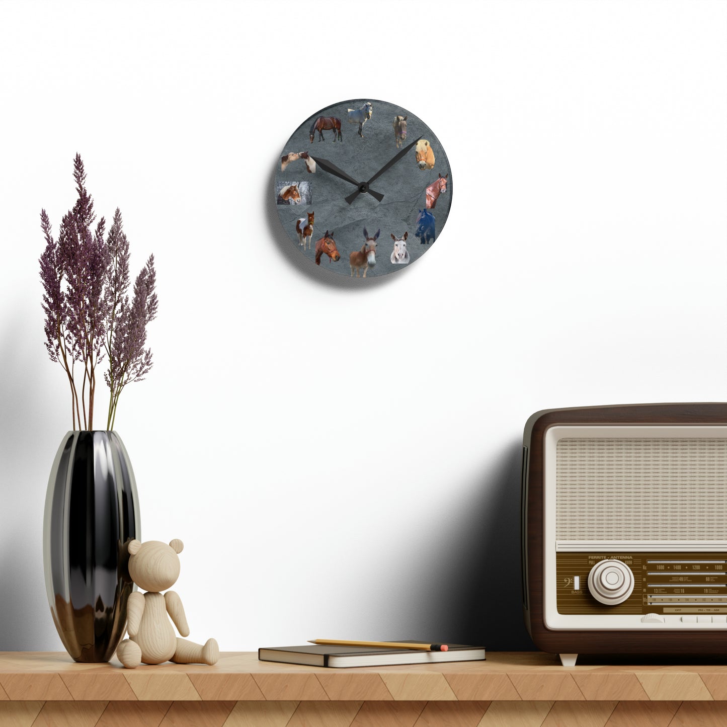 Horse Time!  Acrylic Wall Clock