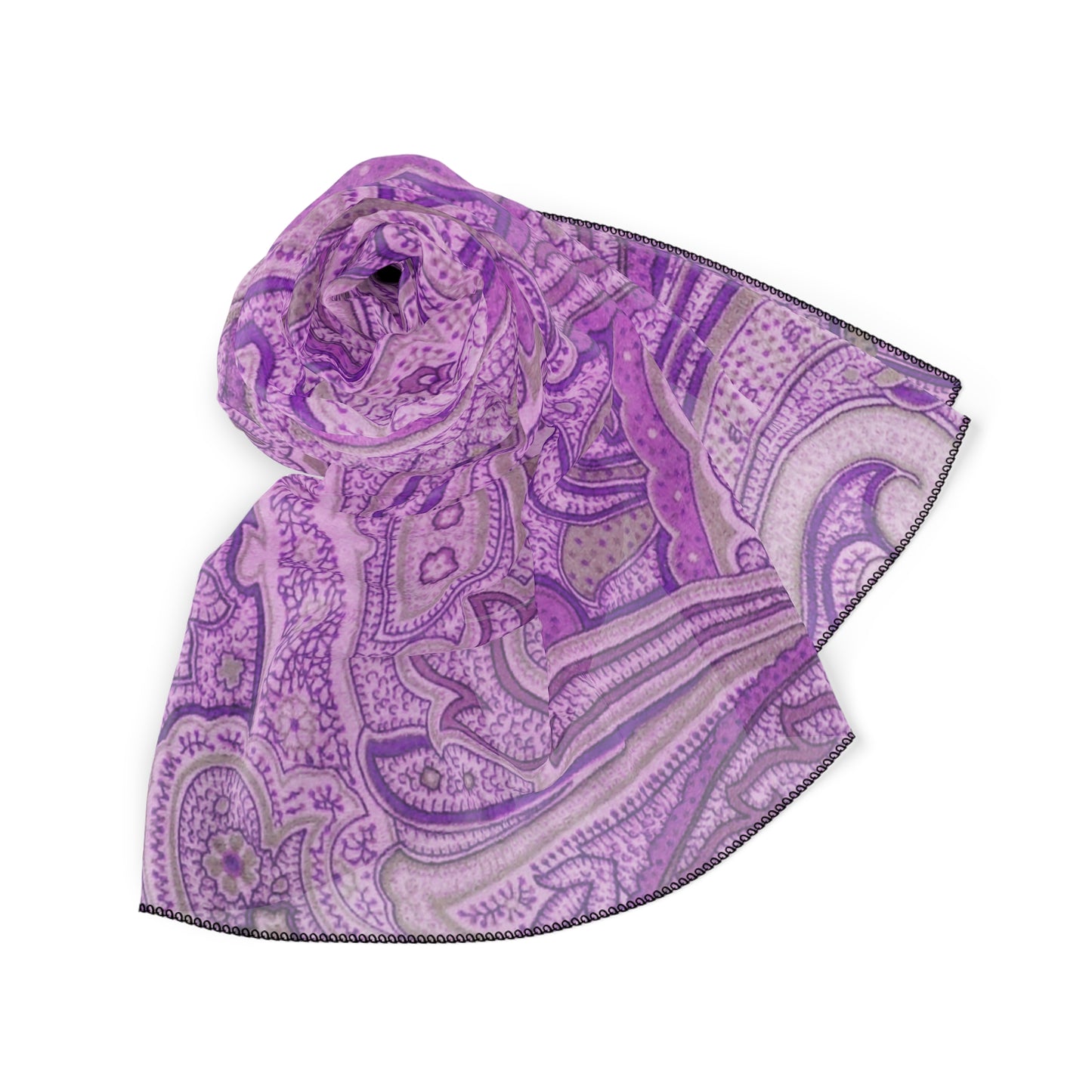 Purple Paisley Poly Scarf