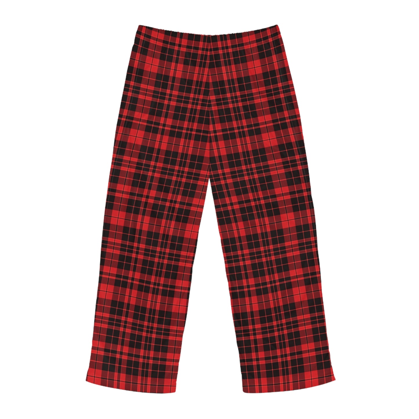 Black and Red Plaid Men's Pajama Pants (AOP)