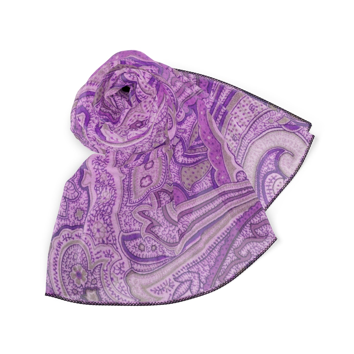 Purple Paisley Poly Scarf