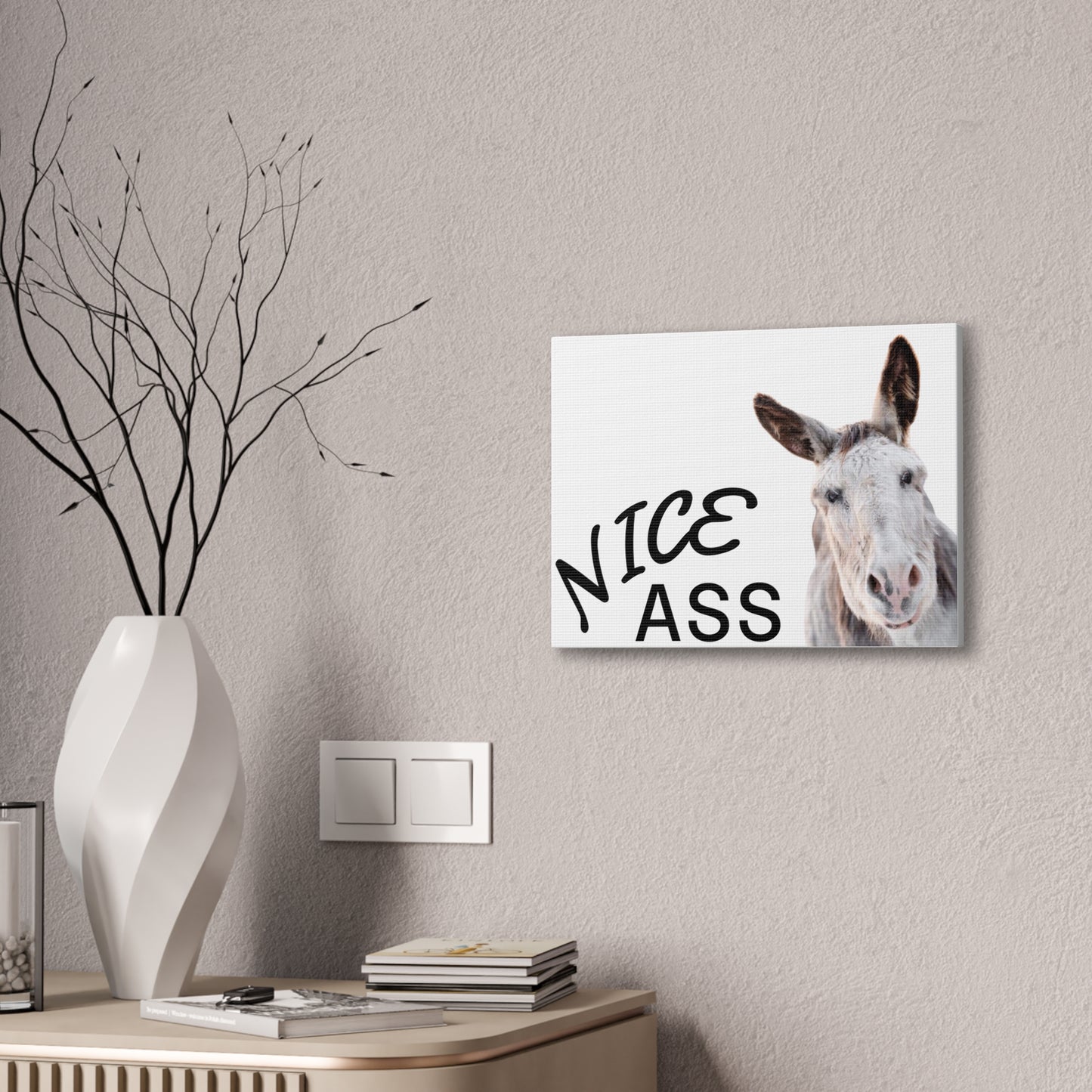 Nice Ass Donkey Canvas Print — Funny Animal Bathroom Wall Art