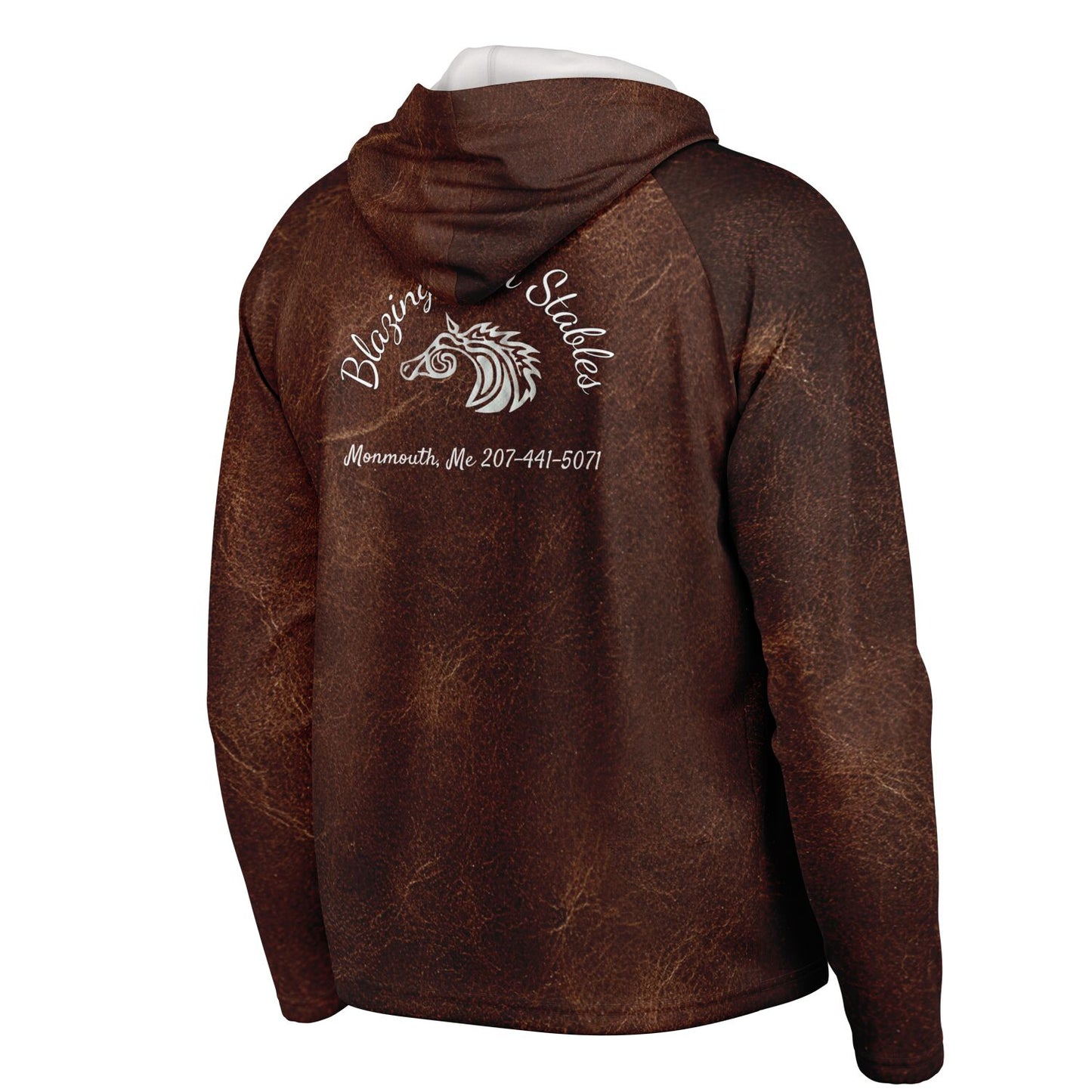 Blazing Star Stables Men's Long Sleeve Hooded Performance Shirt - AOP