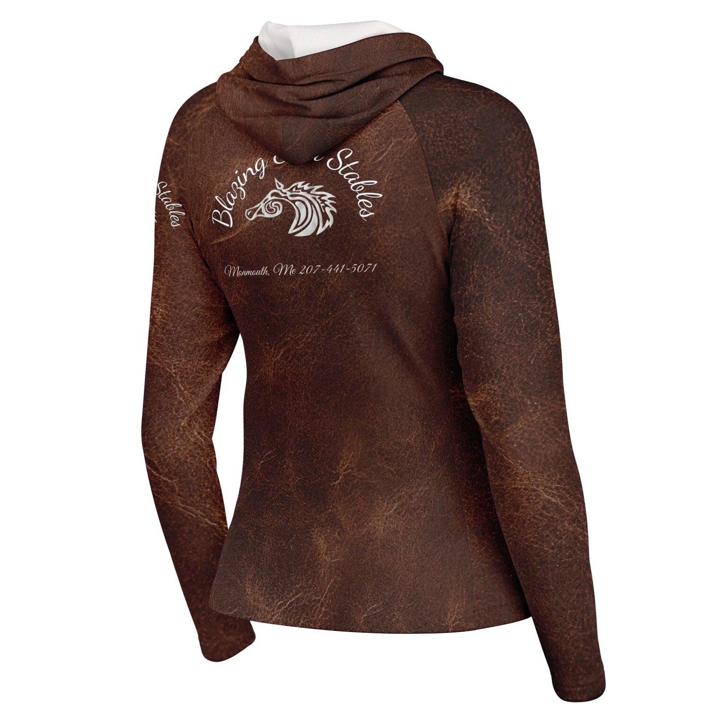 Blazing Star Stables Women's Long Sleeve Hooded Performance Shirt - AOP