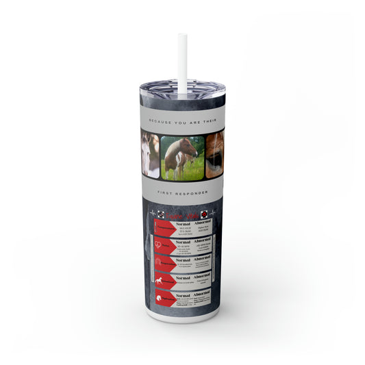 Equine Vital Signs Skinny Tumbler with Straw, 20oz