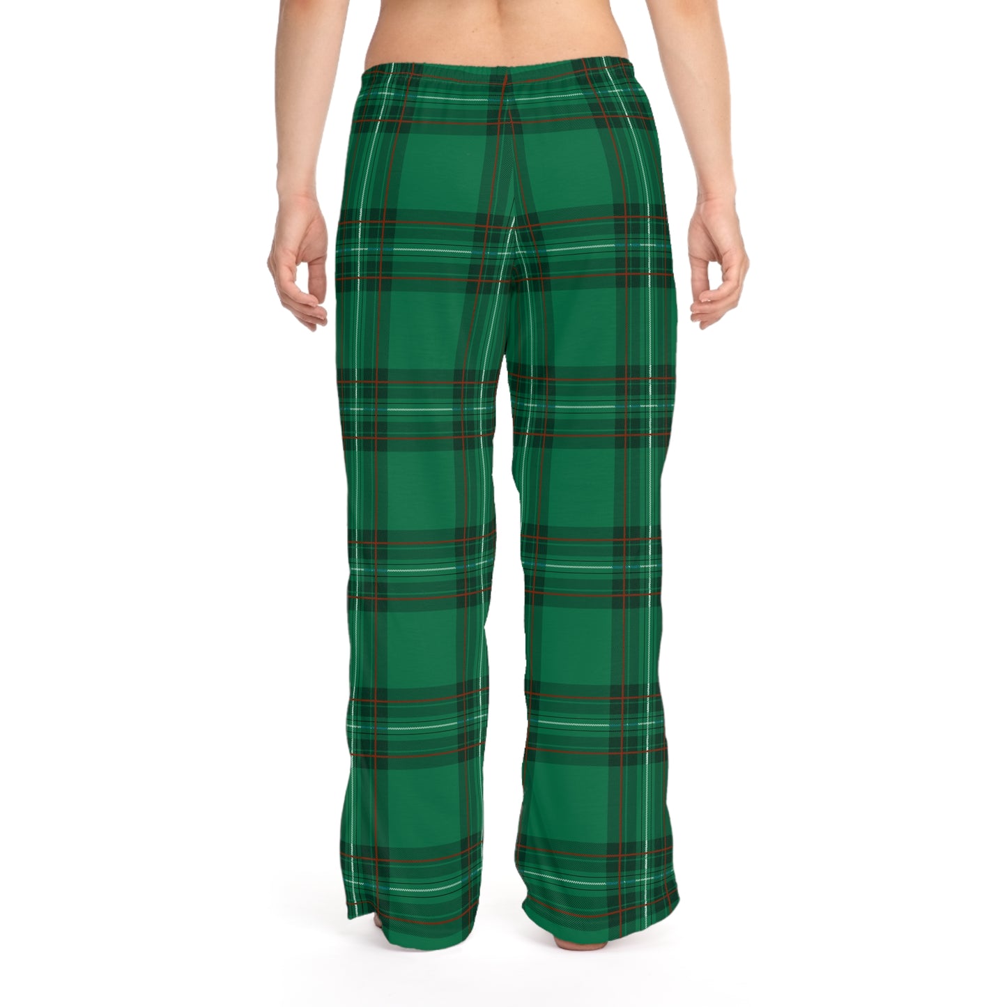 Green and Black Plaid Women's Pajama Pants (AOP)