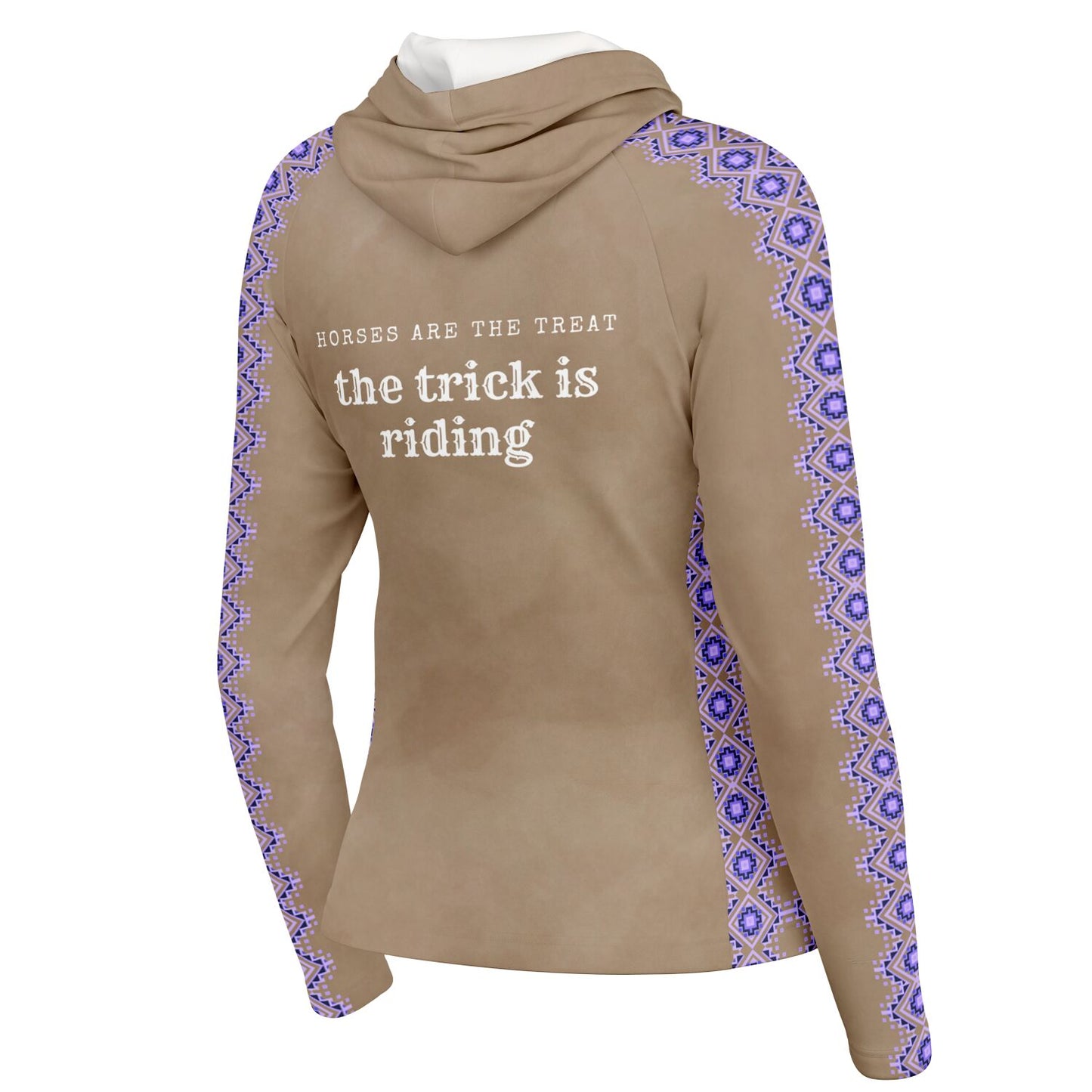 Horses are the treat Women's Long Sleeve Hooded Performance Shirt - AOP