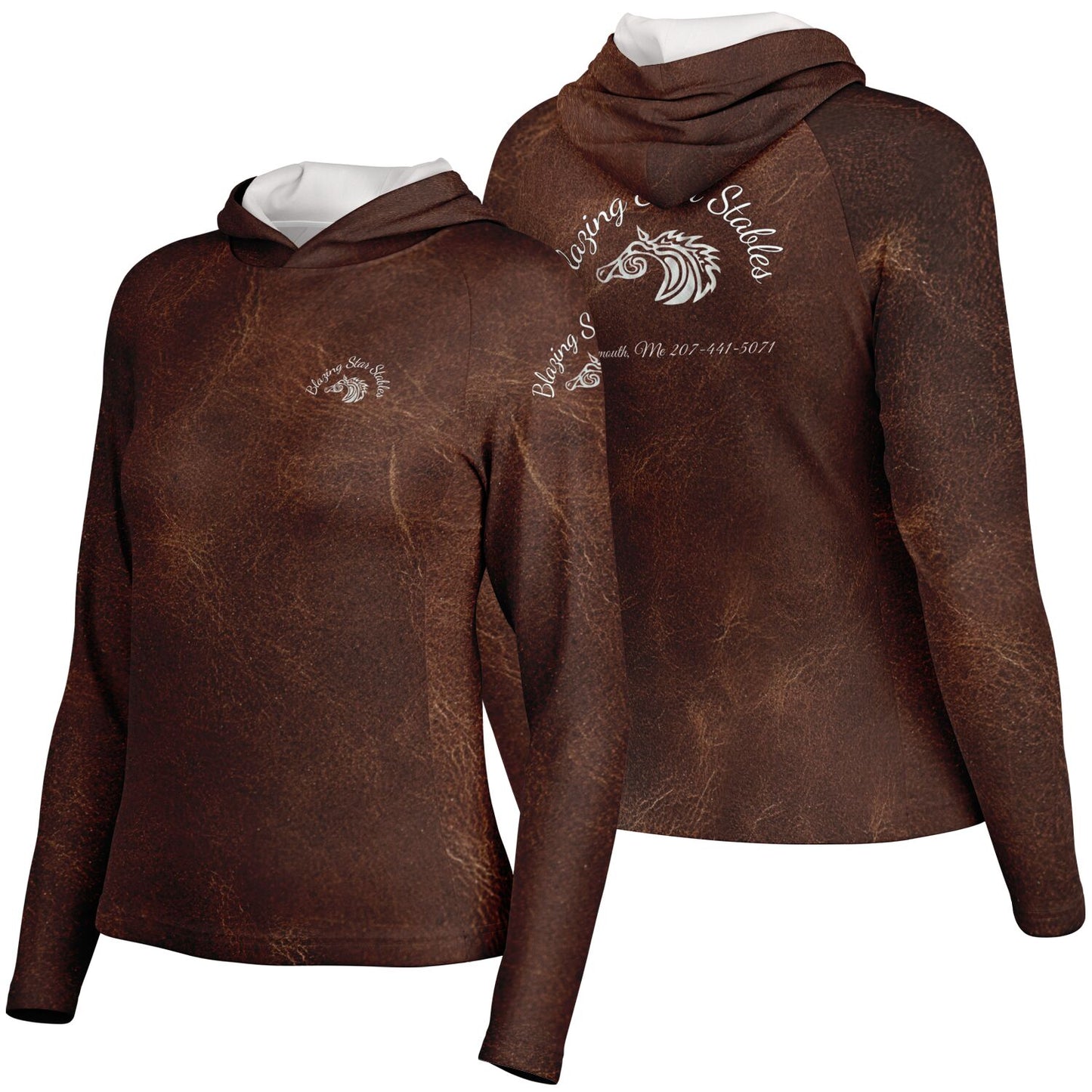 Blazing Star Stables Women's Long Sleeve Hooded Performance Shirt - AOP