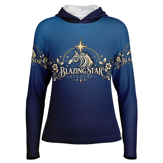 Embellished Women's Long Sleeve Hooded Performance Shirt