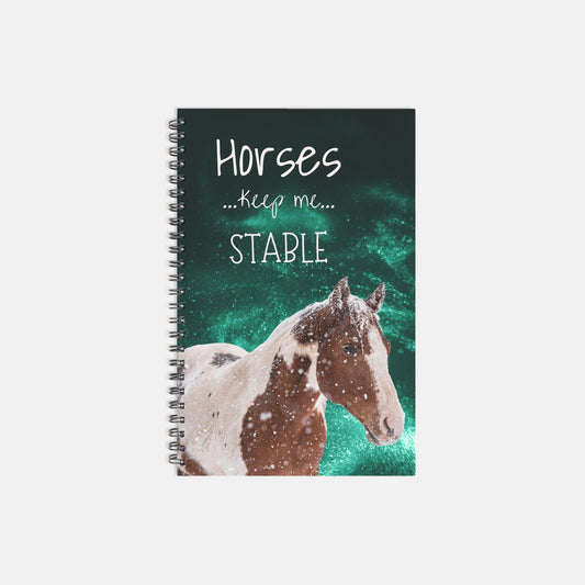 Horses Keep Me Stable Cecil Notebook Softcover Spiral 5.5 x 8.5