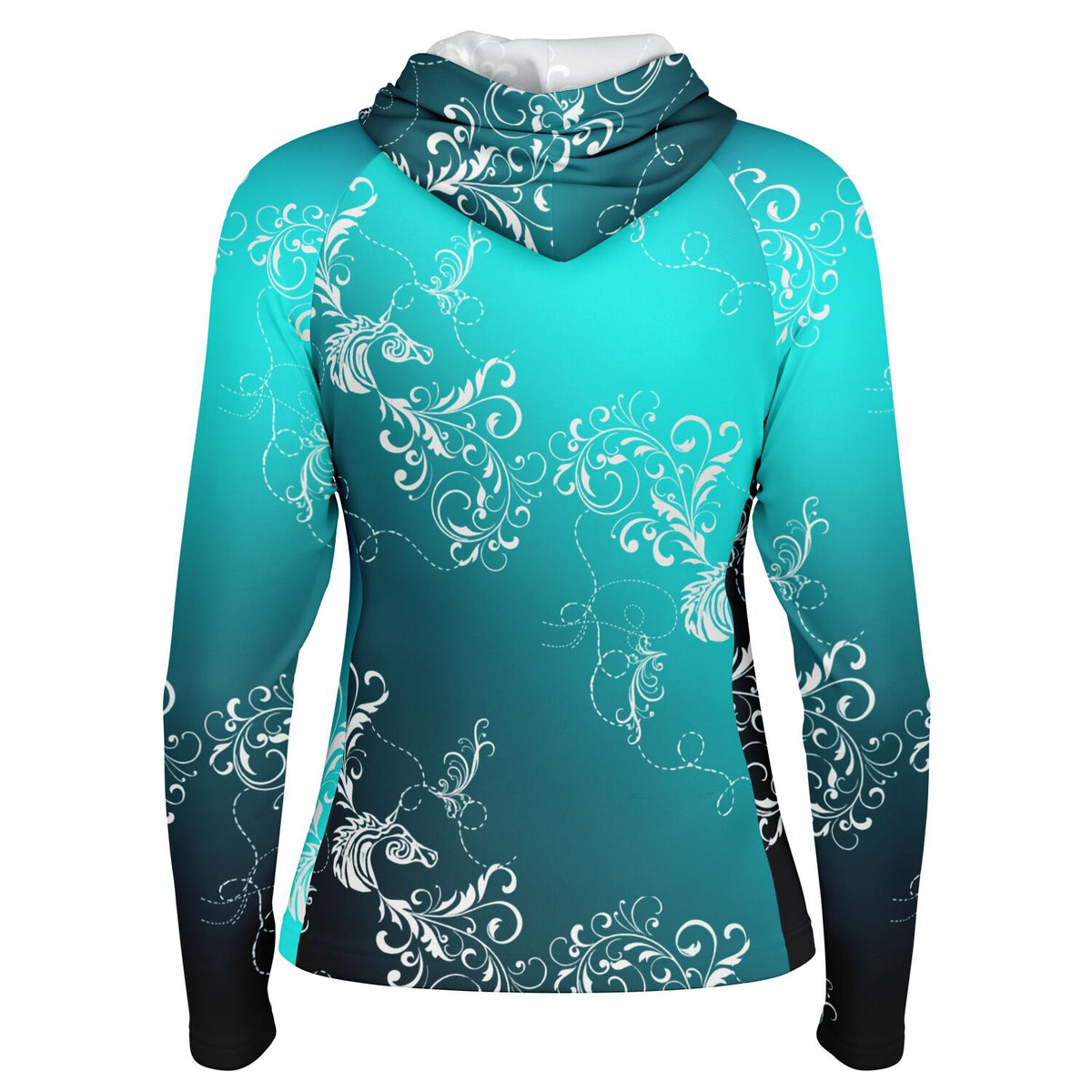Women's Paisley Ombre Long Sleeve Hooded Performance Shirt -