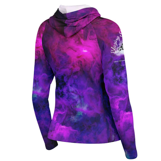 Blazing Star Stables Women's Long Sleeve Hooded Performance Shirt - AOP